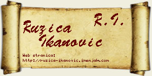 Ružica Ikanović vizit kartica